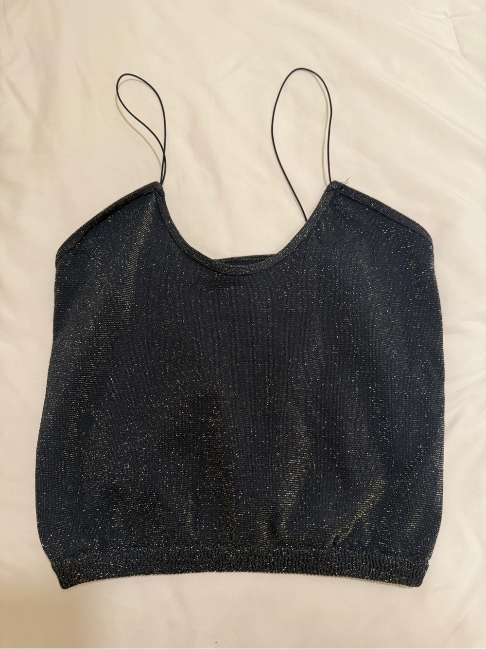 Free People Black Sparkle Knit Cami Tank